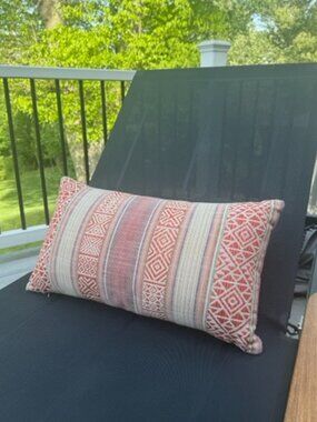 Yates Outdoor Pillow - Room & Board - Coral - 22w x 13h